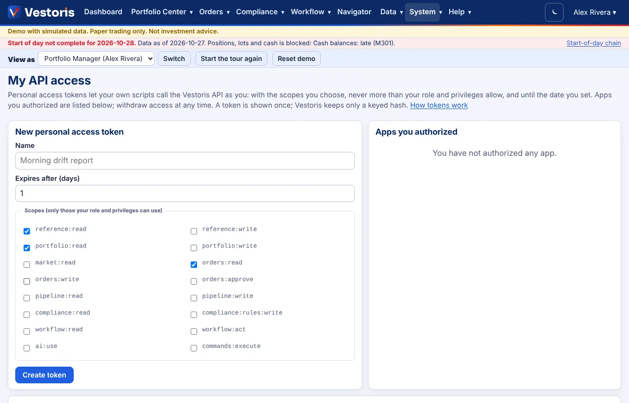 My API access